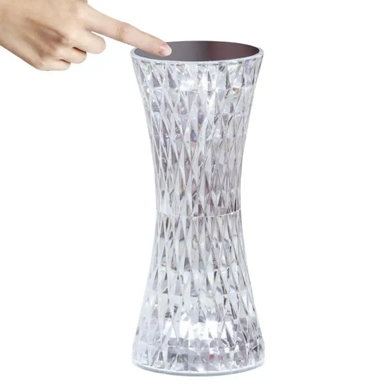 

Хрустальная акриловая прикроватная лампа с розовыми лучами, настольная лампа с кристаллами и бриллиантами, 16 цветов, с дистанционным управ...