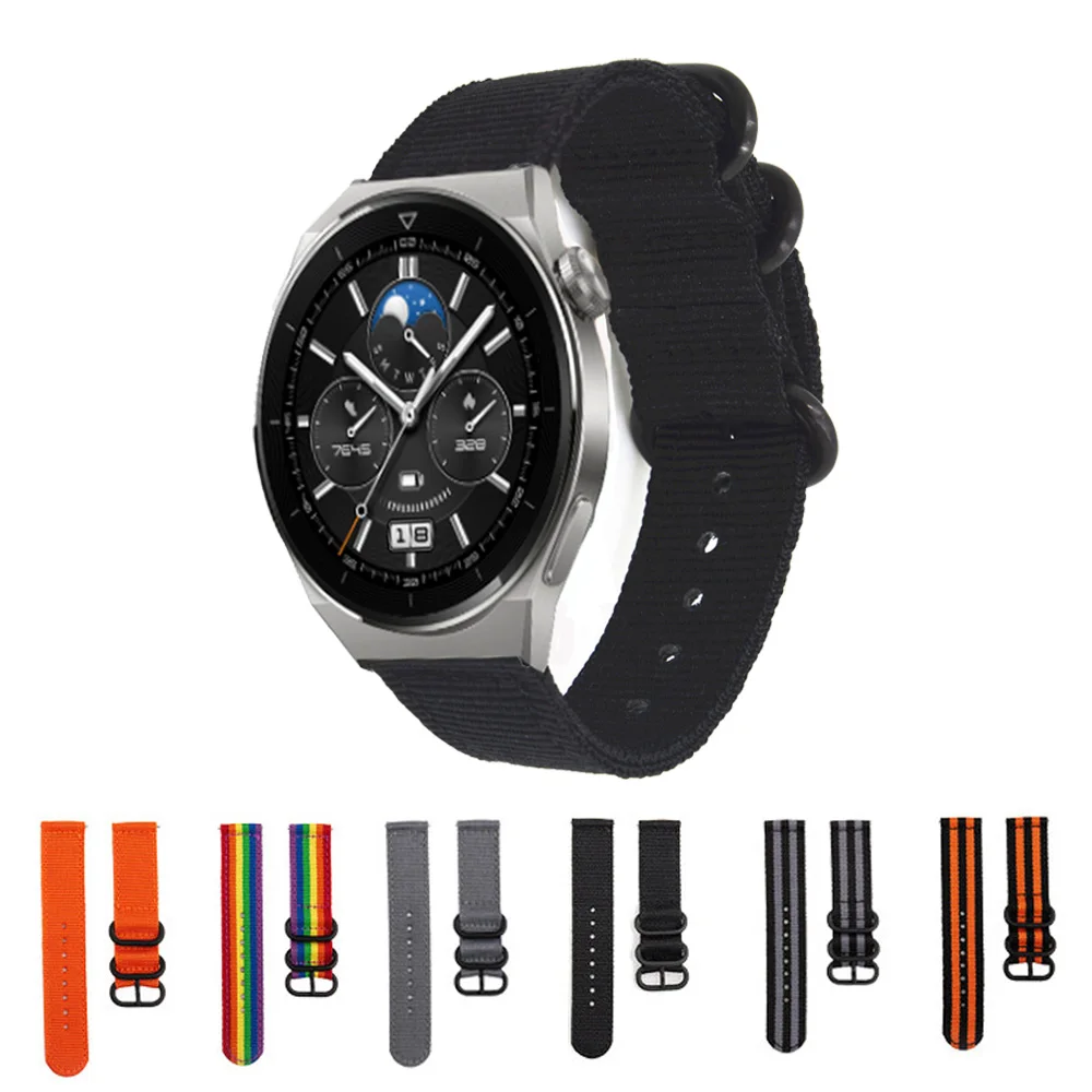 

Сменный ремешок для Huawei GT 3 Pro 46 мм 43 мм, нейлоновый браслет для Huawei Watch 3/GT 2 Pro 2E/GT 2 GT 3 42 мм