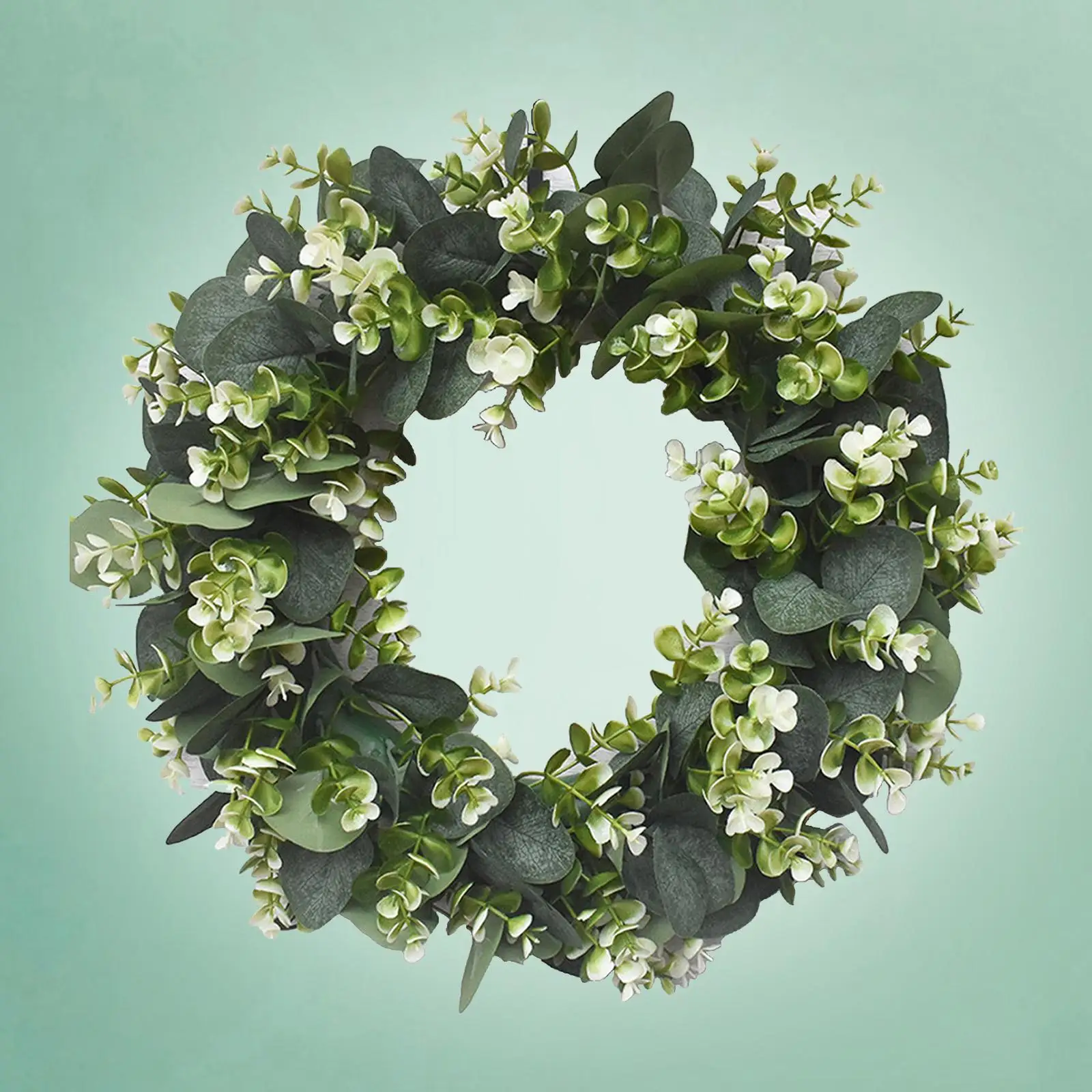 

3X 30cm Large Artificial Eucalyptus Leaves Wreath Front Door Porch Ornaments