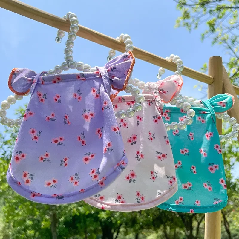 

Pet Small Flower Flying Sleeves Small And Medium-sized Dogs Pit Bull Cats Teddy Bichon Dog Clothes Spring And Summer Skirt