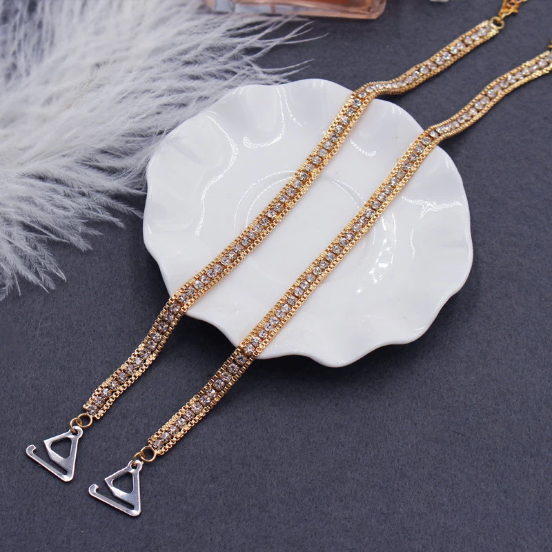 

1 Pair Simple Bra Shoulder Strap Rhinestone Lingerie Strap For Women Shoulder Chain Tops Decorative Jewelry