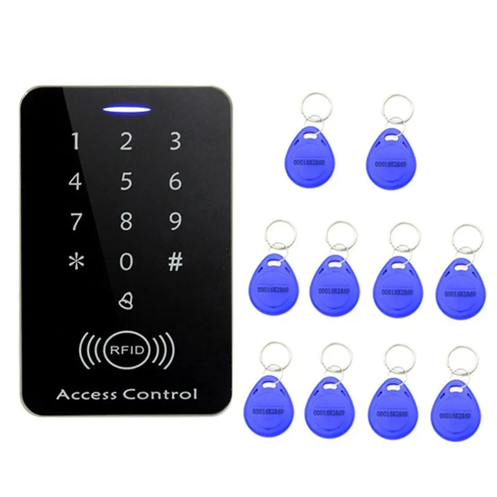 

Система контроля доступа с RFID, сенсорное управление через приложение, с клавиатурой управления доступом, с поддержкой выходной сигнализации, с 10 брелоками