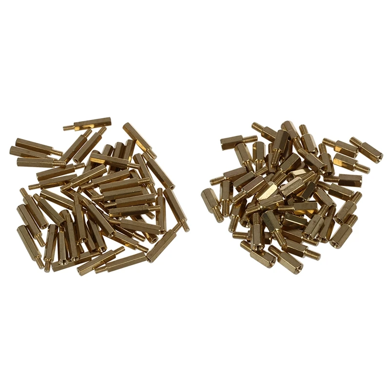 

100 Pcs Brass Screw Thread PCB Stand-Off Spacer, 50 Pcs M3 X 26Mm & 50 Pcs M3 X 9+6Mm