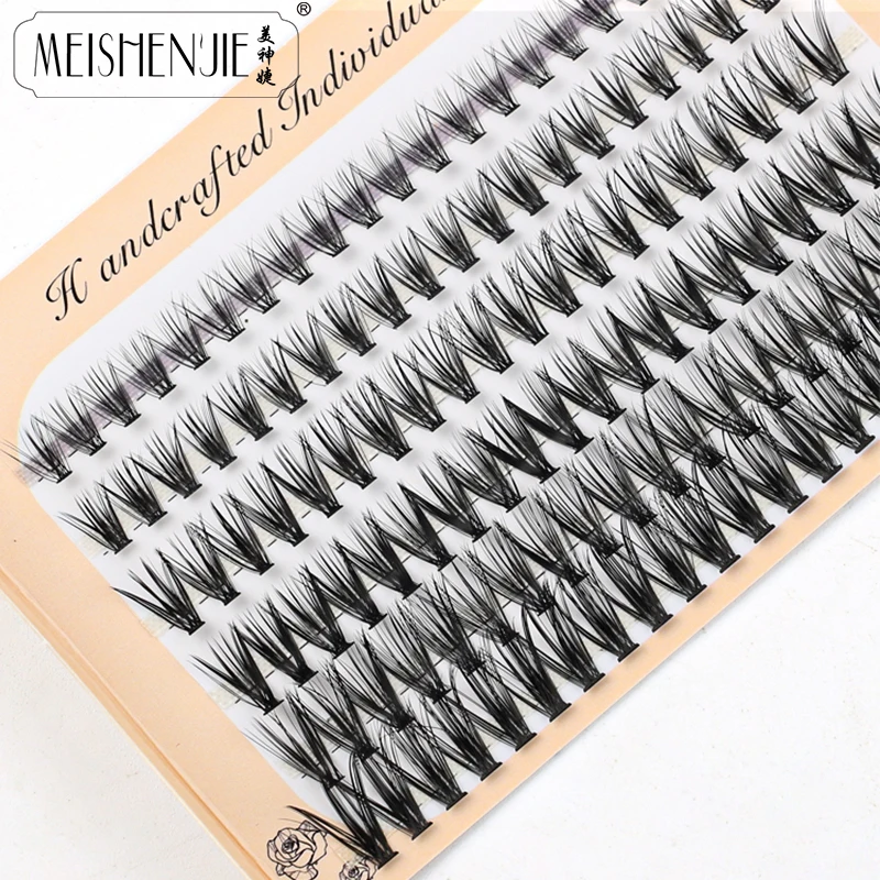 

120 Bundles 6 Rows Eyelash Extension Natural Russian Volume Faux Cils Eyelashes Individual 10/20/30D Cluster False Lashes Makeup