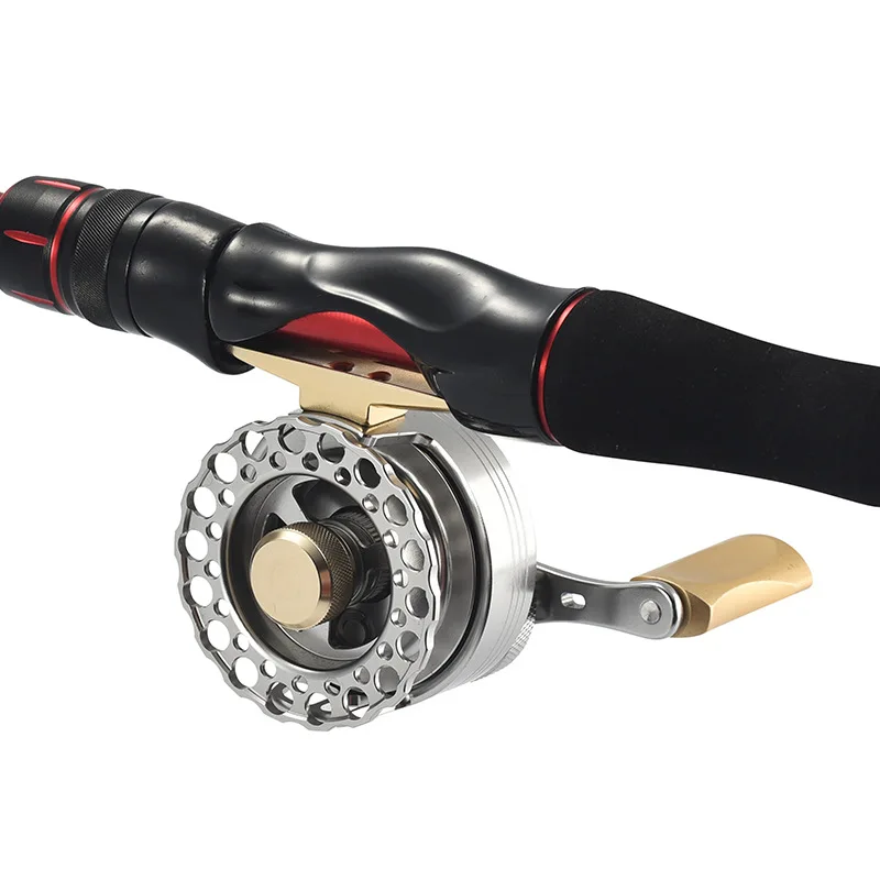 Lizard ICX CARBON Red Ice Fishing Reel CNC Machined Aluminum 3.2:1 High Speed Free Fall Dual-mode Trigger 8+1 BB Magnetic2022