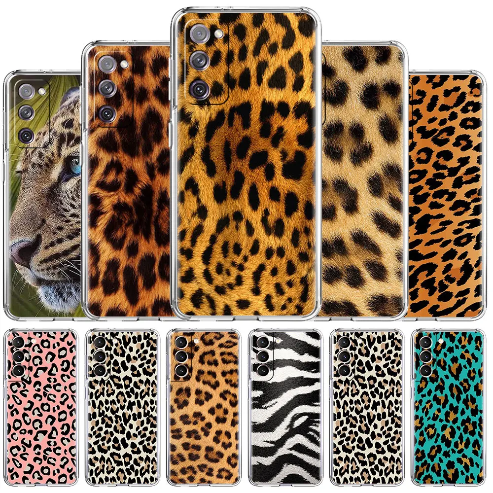 

Clear Case For Samsung Galaxy S22 S20 FE S21 S10 S9 Plus Note 20 Ultra 10 Lite Transparent Phone Shell Leopard Print Pattern