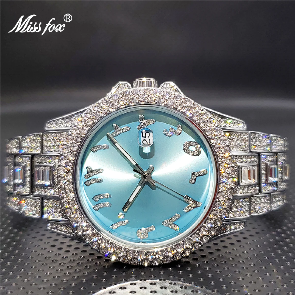 New Ice out Watch for Couple  Luxury Brand Moissanite Watches for Lover Dropshipping New Auto Date Relogio Masculino de Luxo