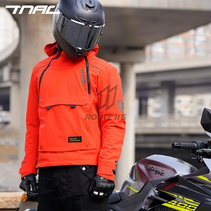 

TNAC Windproof Riding Jacket Spring Autumn Reflective Anti-fall Breathable Motorcycle Racing Jacket 5pcs CE Certified Protectors