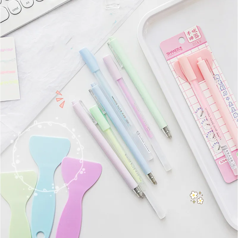 

Pen Knife Pen Style Glue Shovel Set Cute Simplicity Solid Color Scrapbooking Tool Lovely Stationery Set Kawaii Student Supplies