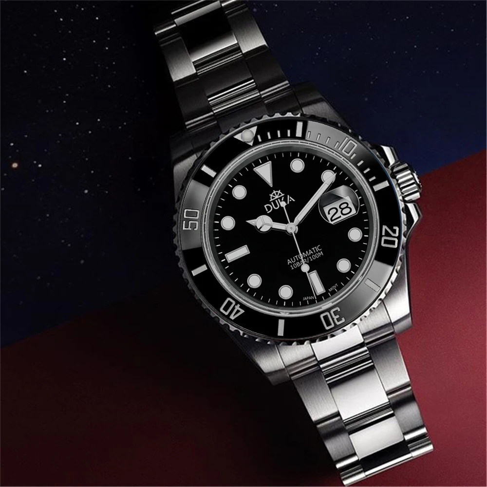 

DUKA Sapphire mirror Luminous 100M Waterproof Watches NH35A Mechanical Stainless steel watch for men Diving Luxury Men‘s Watch