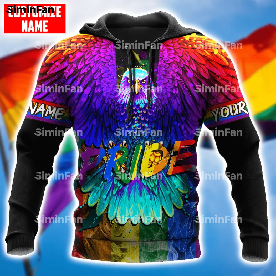 

Eagle Wings PRIDE LGBT COLORFUL 3D Printed Hoodie Zipper Jacket Men Hooded Pullover Sweatshirt Female Top Coat Unisex Outwear