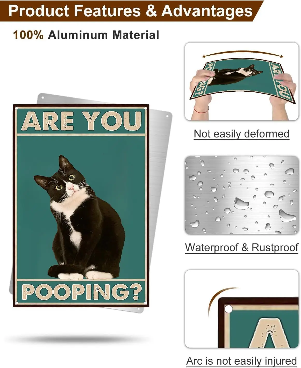 Забавный Texudo Ct Sgn re You Poopng Vntge Tn Metl для туалета Толет Wshroom Wll rt Декор 8x12 nch