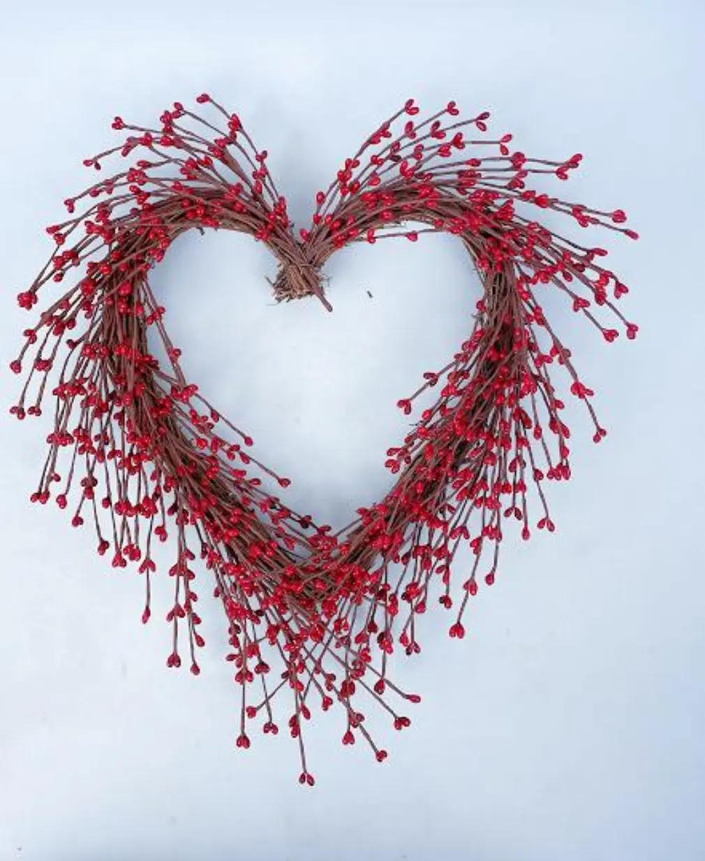 Венок-Свадебный декор-Свадебный венок в форме сердца-подарок на день