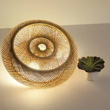 40 50 60 Rattan Wicker Ceiling Light Pendant Lamp Shade Home Room Decor Lustre Bamboo Wood Art Suspended Chandelier Luminaire