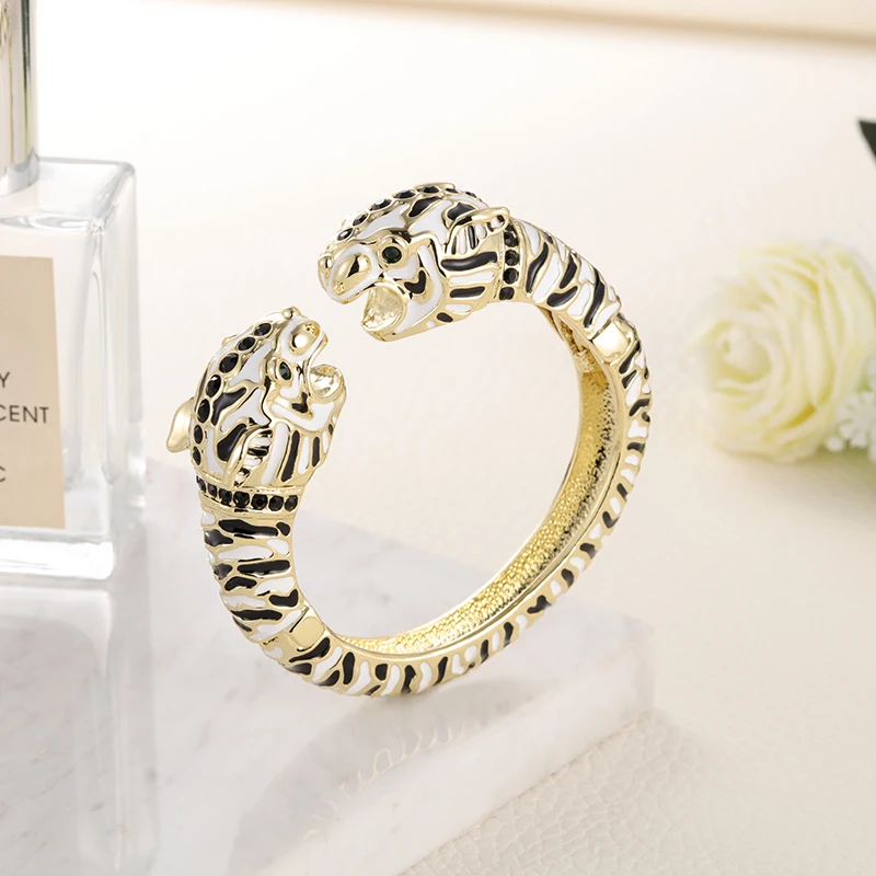 GrayBirds Роскошные ювелирные изделия эпоксидная эмаль животные двойные головы Тигр