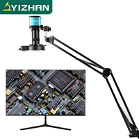 YIZHAN HDMI USB 48MP Digital Electronic Video Microscope Camera Industrial 130X Zoom Lens Cantilever Stand PCB Phone Repair