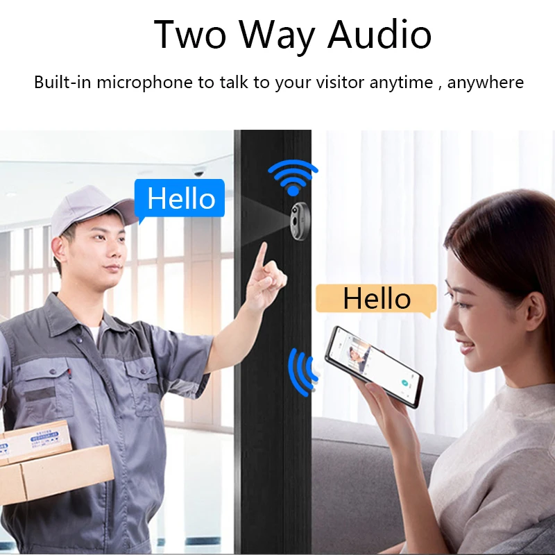 WiFi Video Door Peephole Camera Doorbell Viewer with LCD Monitor Night Vision Tuya APP Control for Apartment Home Security images - 6