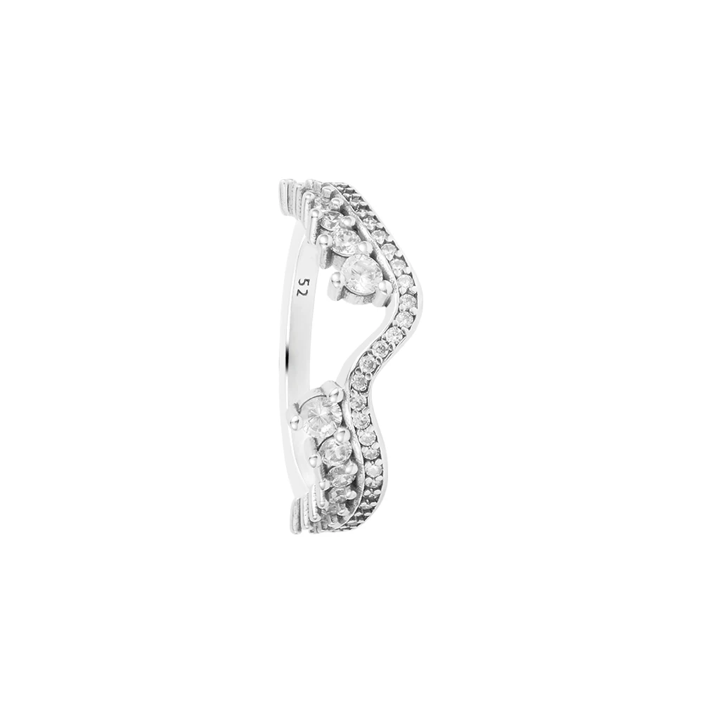 

CKK Sparkling Asymmetric Wave Ring for Women 925 Sterling Silver Original Jewelry Mujer Bague Femme Plata Anel Anillos Bijoux