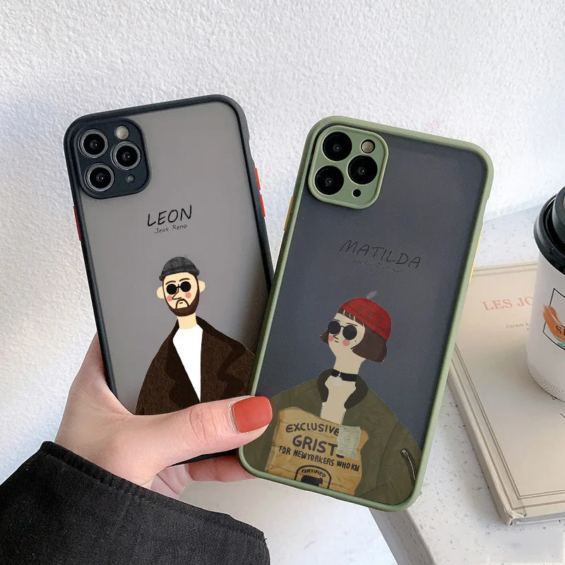 Мультяшный чехол для телефона Killer Leon Uncle Girl iPhone 11 12 13 Pro MAX SE 2022 XR X XS 7 8 6Plus жесткая