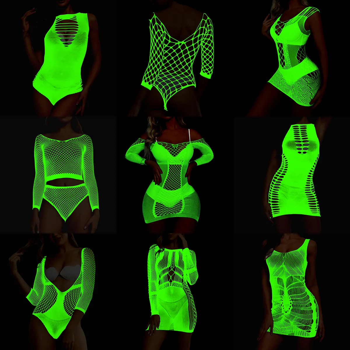 

Female Luminous Glowing Lingerie Sexy Cosplay Outfit Bodystocking Fetish Exotic Pole Dance Wear Nightbar Stripper Party Costume