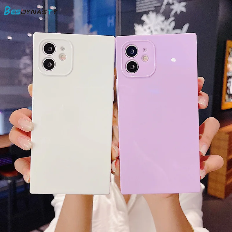 

BESD Luxury Square Design Candy Colors Phone Case For IPhone 13 Mini Pro Max Soft TPU For IPhone 13 Cover Iphone 13 Pro Max Case