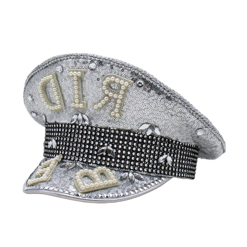 

Блестящая шляпа невесты с бриллиантовым жемчугом для девичника, свадебного реквизита