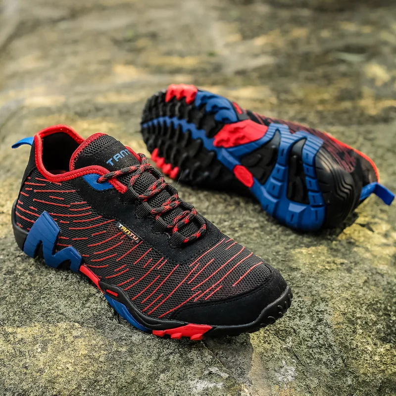 HIKEUP Men's Outdoor Shoes Breathable Hiking Casual Mesh Sneaker For Men Mountain Boots Designer Replica Shoes Factory Outlet