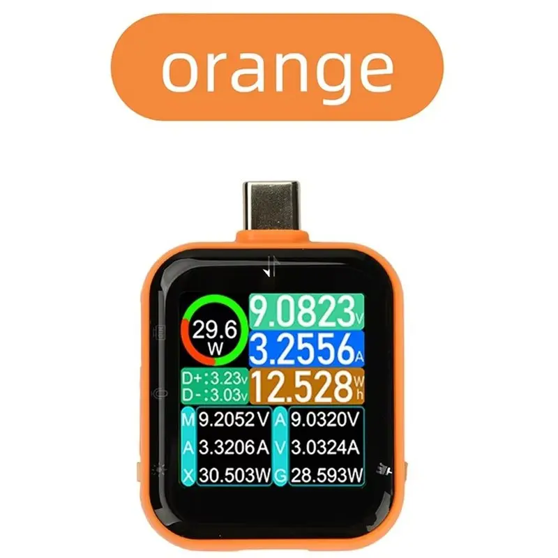 [NEWA08R】 T3 Тестер мощности USB с сенсорным управлением и высокой точностью, DC 4.5-50В 6А, порт Type-C, цифровой вольтметр-амперметр с датчиком гравитации (art.: 3920dc96b7dad) - 3920dc96b7dad
