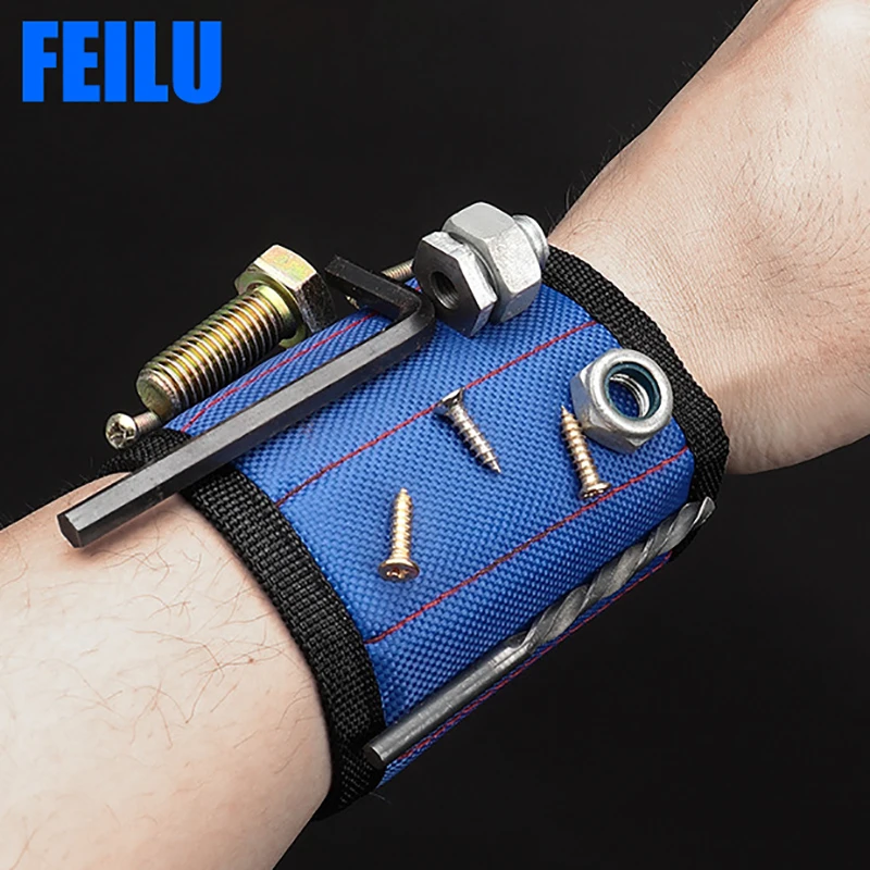 NEW Woodworking Magnetic Wristband Portable Tool Bag Electrician Wrist Tool Belt Screws Nails Drill Bits Holder Repair Tools