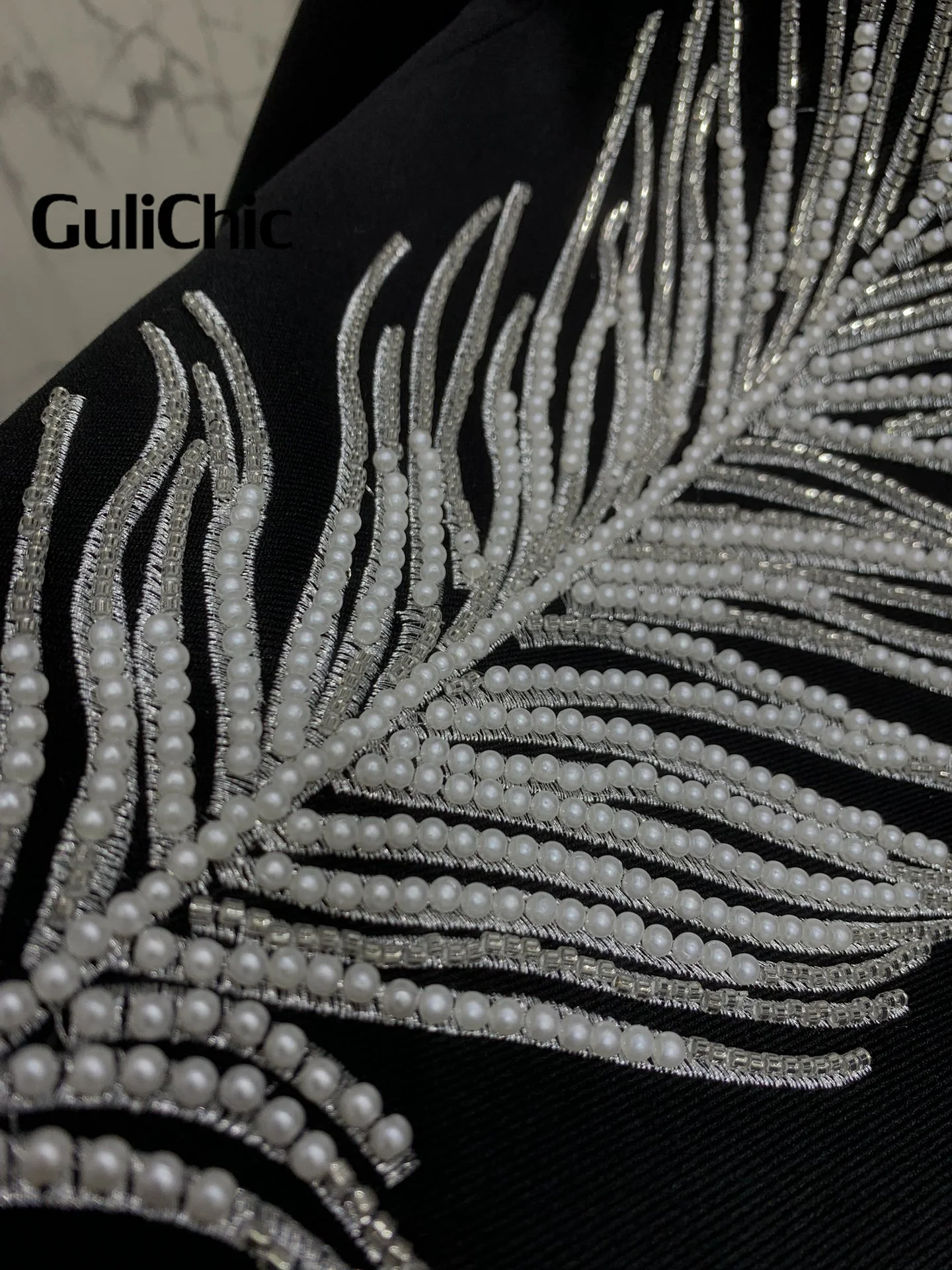 10 26 GuliChic великолепный пиджак с перьями и жемчугом вышивкой бисером дизайн