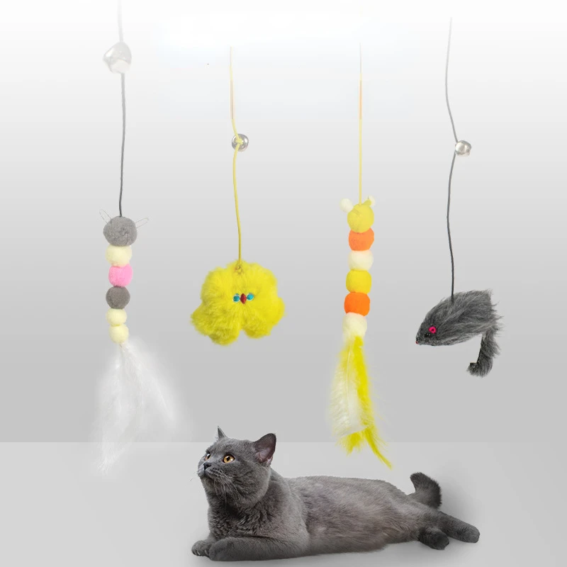 

Simulation Caterpillar Cat Toy Cat Scratch Rope Adjustable Plush Mice Self-Hi Cat Toy Retractable Hanging Door Type Pet Supplies