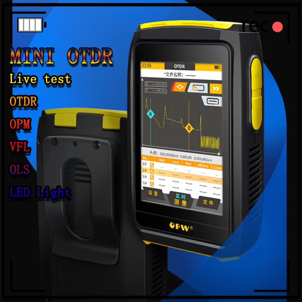 Freeshipping MINI OTDR 1550nm SC APC/UPC Fiber Optic Reflectometer Touch Screen VFL OLS OPM Ethernet Cable Tester Connector Tool