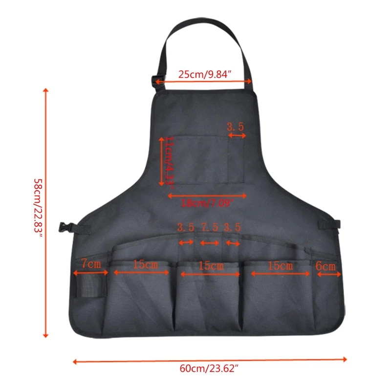 Heavy Duty Waxed Canvas Carpenters Work Apron w/Pockets Adjustable Tool Gift for Woodworker |
