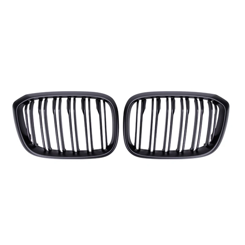 

Car Glossy Piano Black Front Hood Kidney Grille Grill For-BMW X3 G01 X4 G02 2018-2021