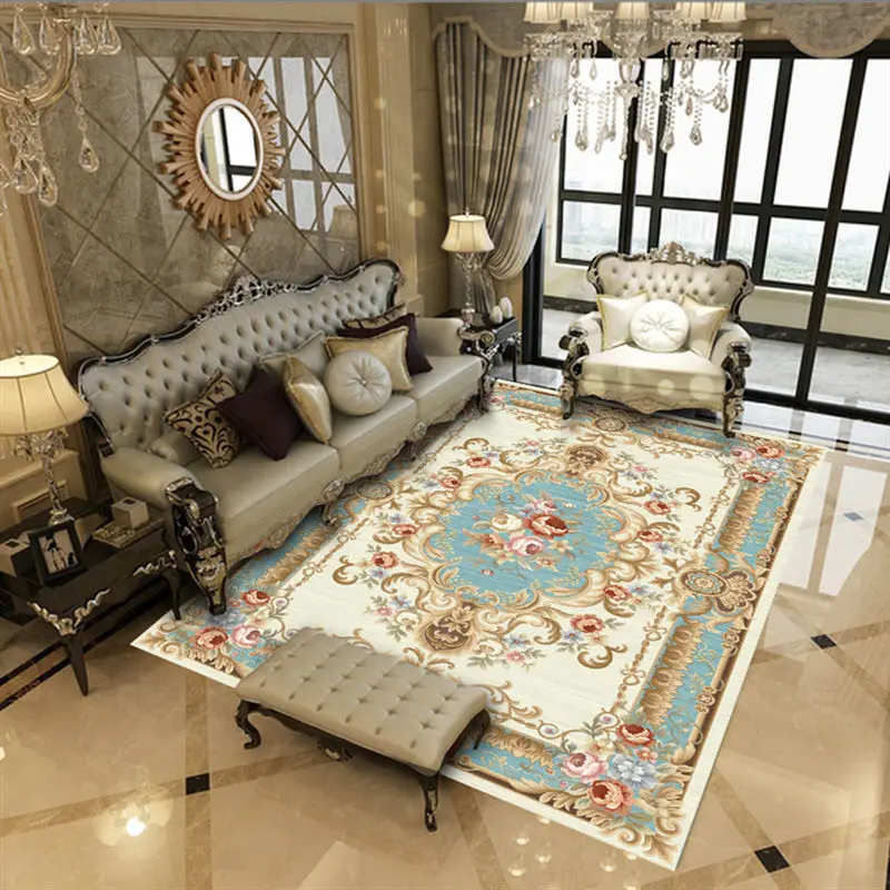 

European and American Style Style Living Room Carpet Non-slip Home Decor Area Rugs for Bedroom Entrance Door Mat Lounge Rug
