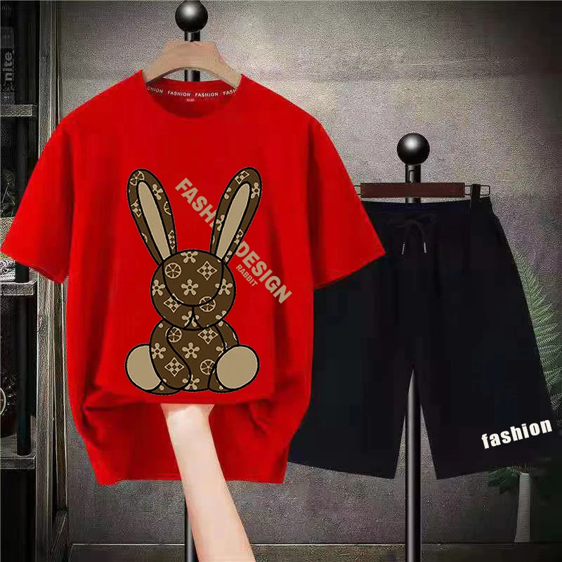 2023 Men's T-shirt Set Luxury Brand Quality Shorts Sportswear 2-piece Clothing Fashion Printed Summer Men's Clothing Street Wear