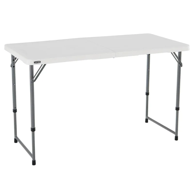 

Lifetime 4-foot Fold-in-Half Adjustable Table, White Granite - 4428