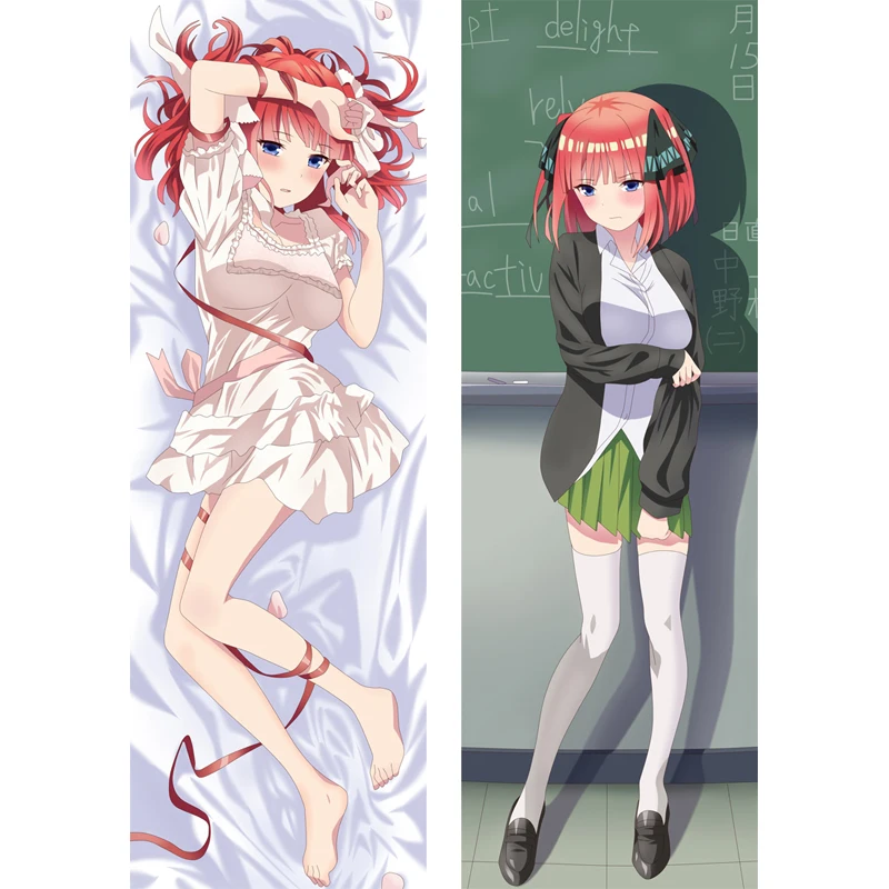 Full Size Anime The Quintessential Quintuplets Nakano Nino Cosplay Body Pillow Cover Case Pillowcases Cushion With Hidden
