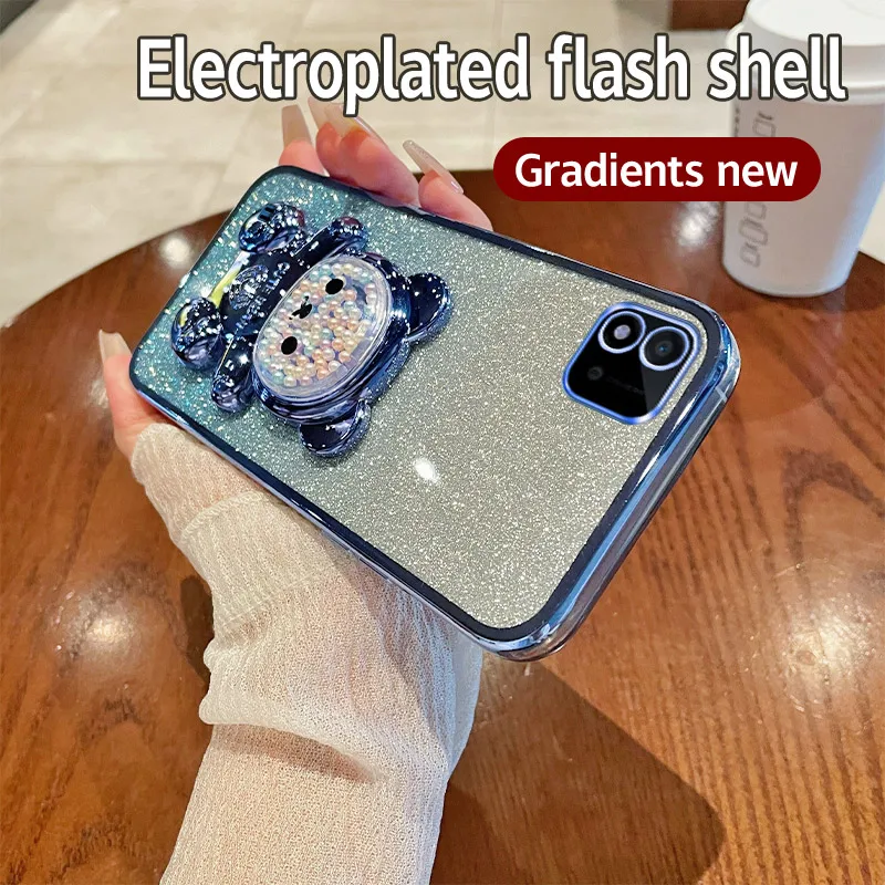 Для Realme C11 2021 чехол мягкий силиконовый Блестящий ударопрочный гальванический из