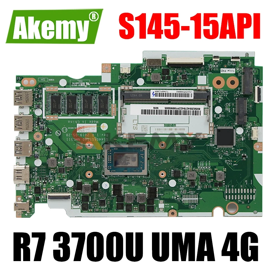 

NM-C511 For Lenovo ideapad S145-15API Laptop Motherboard NM-C511 with CPU R7 3700U UMA 4G DDR4 100% Fully Tested