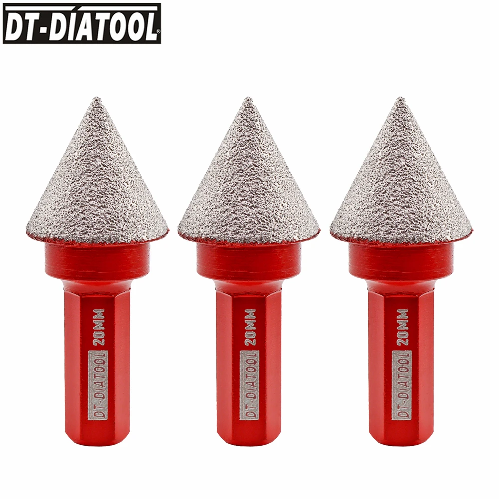 

3pcs Diamond Drilling Chamfer Finger Milling Bits for Tile Ceramic Granite Hole Saw Dia 20mm Enlarging Bevelling Hex Thread