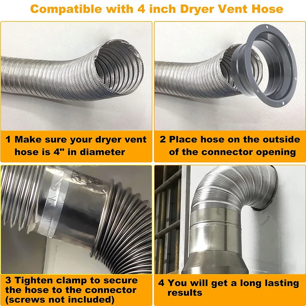 

7 Sizes Metal Flange Duct Fan Hose Connector Air Ventilation Adapter For Kitchen Hood Ventilator Pipe Connecting Exhaust Outlet