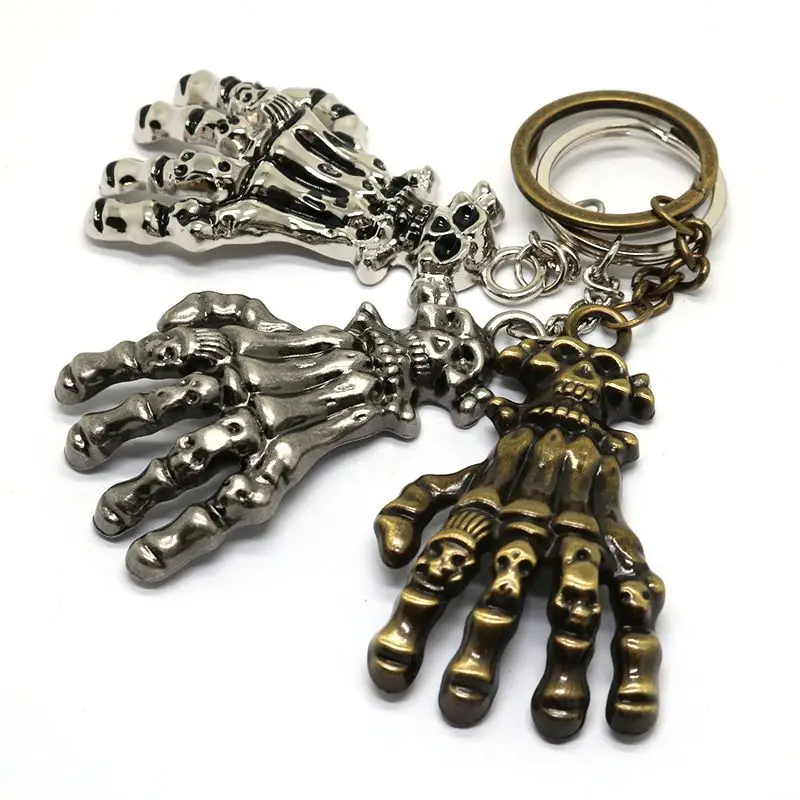 

Модный трендовый брелок для ключей рюкзака с милым черепом призраком персонализированный металлический брелок для ключей с когтями в виде черепа и ладони подарок