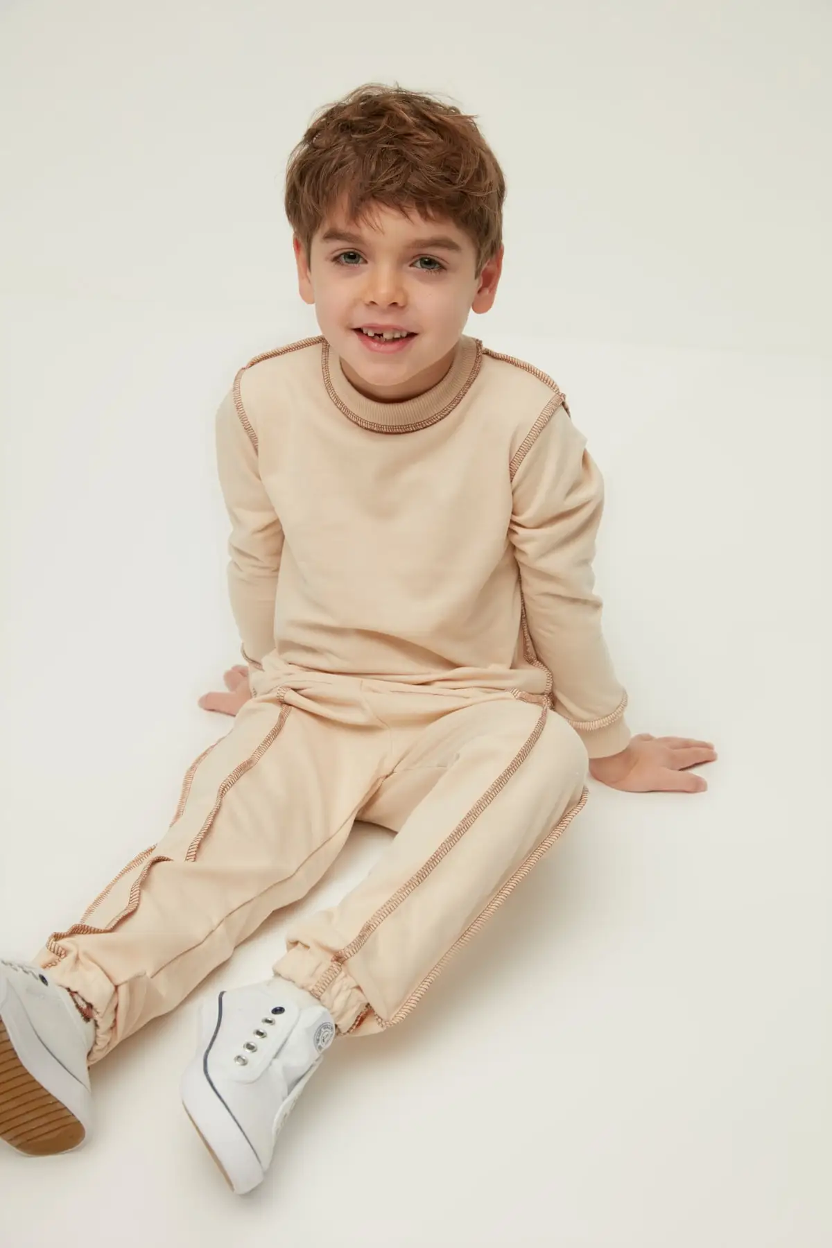 

Stitch Detail Male Child Knitted Slim Tracksuit Set TKDAW22EM0063