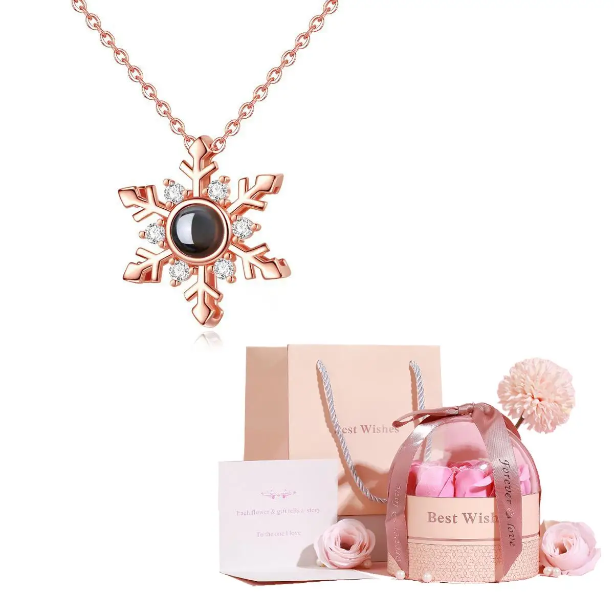 Ожерелье С Подвеской В Виде Снежинки И Проектором 100-язычный Романтический