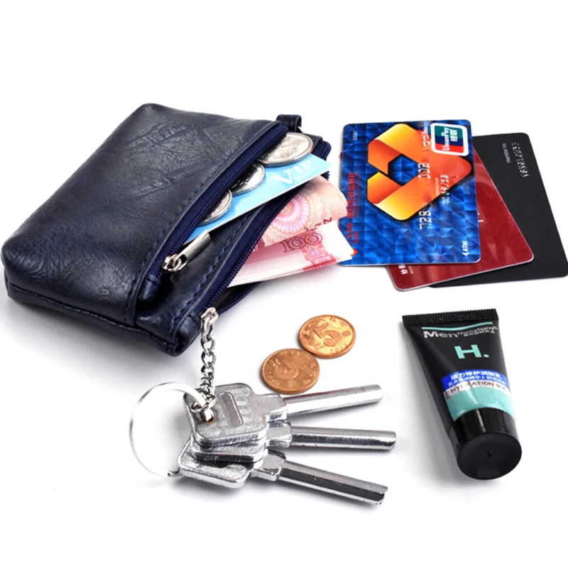 

Mini Women Coin Purse Wallet Soft Imitation Oil Wax Skin Storage Bag Key Bag Pouch Card Cash Holder Handbag Simple Zipper