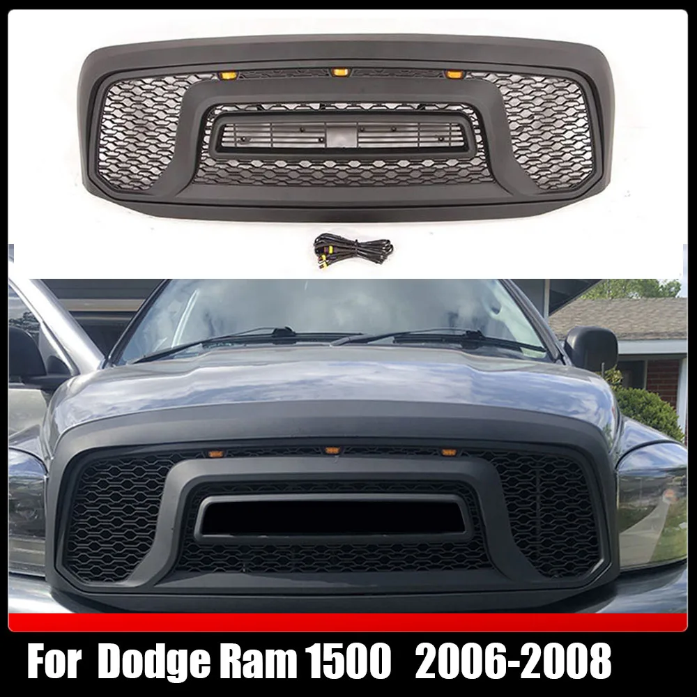 

Modified Radiator Trims Cover Racing Grill Grills Hood Mesh Front Grille Upper Bumper Grilles For Dodge Ram 1500 2006-2008