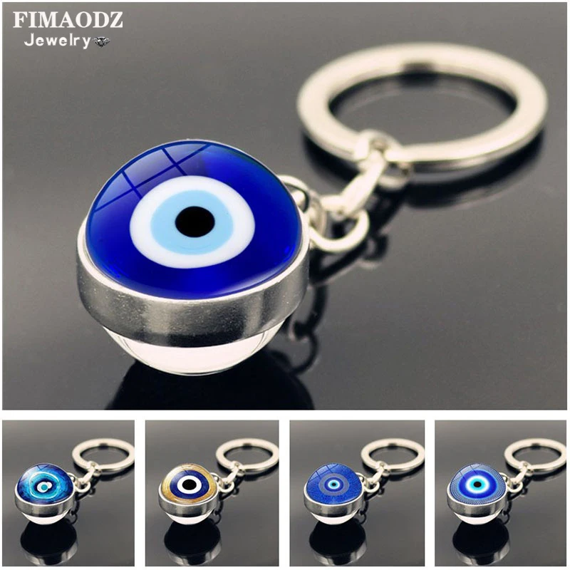 

Классический синий яркий счастливый синий кулон со стеклянным шариком, брелок для ключей для мужчин и женщин, подарки