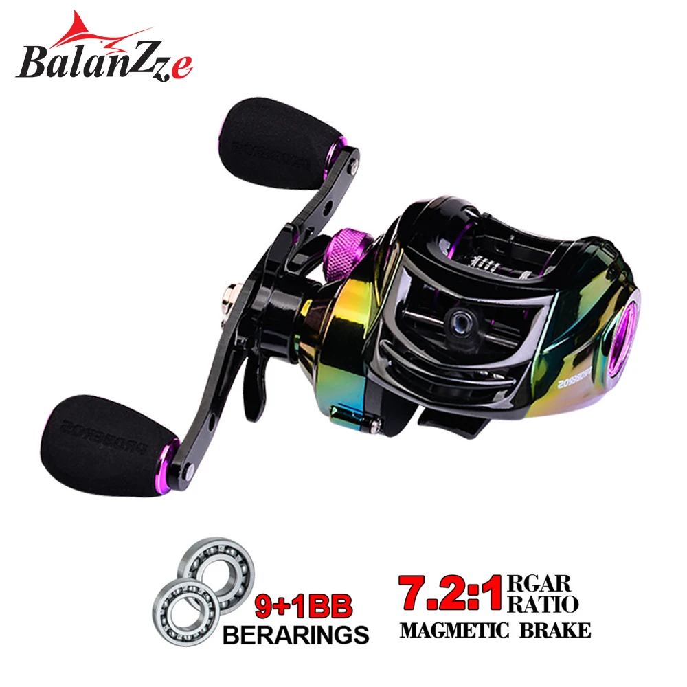 

Balanzze Saltwater Fishing Reel 9+1BB Baitcasting Reels 7.2:1 High Speed Ultralight Metal Spool Carretes Bait Casting Reel