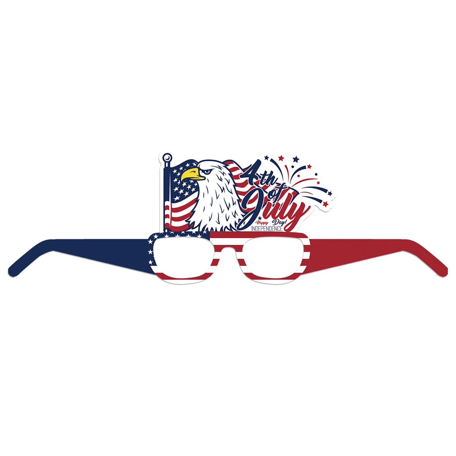 

4th of July Party Glasses Frame Red Blue White Patriotic Party Glasses for American National Day Theme Decor